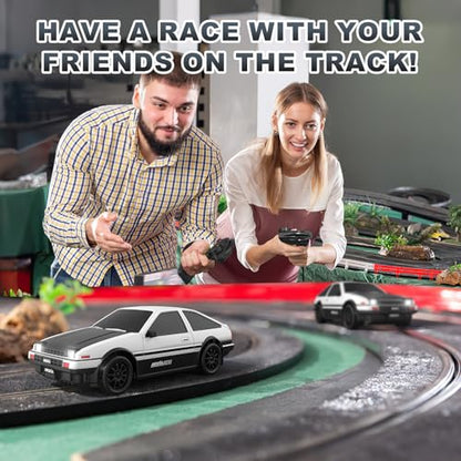 RC Drift Car, 1:24 Scale Drift RC Car, 4WD 25KM/H Remote Control High Speed Race Drifting Cars with Drift Tires LED Lights, RC Sport Cars Toys for Adults Boys Girls Kids Gift