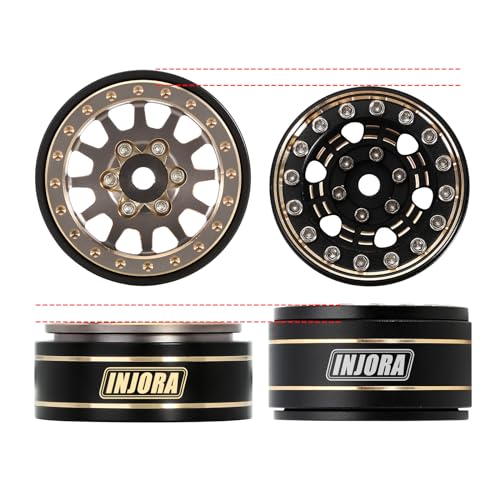 INJORA 42g 1.0 Plus Brass -3.75mm Offset Wheel for 1/24 1/18 RC (Grey) - color: Grey