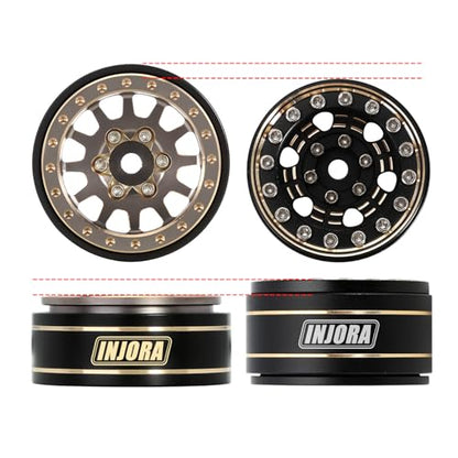 INJORA 42g 1.0 Plus Brass -3.75mm Offset Wheel for 1/24 1/18 RC (Grey) - color: Grey