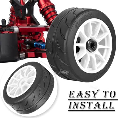 RC Rubber Wheels RC Tires for 1/7 Infraction 6S BLX,1/8 Typhon 6S BLX,Limitless,Highway Wheels Soft Tires Truck Tire Highway Tires,4PCS White - color: White(4pcs)