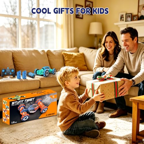 Remote Control Car - RC Drift Car Gesture Sensing Toy Boy Age 6-8-12 Gifts | Gesture Sensing RC Stunt Car for Kids Toys 6 7 8 9 10 11 12 Year Old Boy Birthday Christmas Presents with Lights Music - color: Light Blue