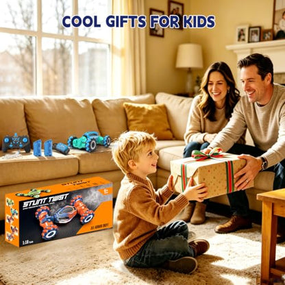 Remote Control Car - RC Drift Car Gesture Sensing Toy Boy Age 6-8-12 Gifts | Gesture Sensing RC Stunt Car for Kids Toys 6 7 8 9 10 11 12 Year Old Boy Birthday Christmas Presents with Lights Music - color: Light Blue