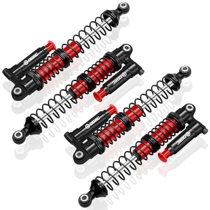 OGRC 100mm Aluminum Adjustable Piggyback Shock Absorber RC Damper for Axial SCX10 TRX4 TRX6 D90 1/10 RC Crawler Upgrade Parts (Red) - color: Red