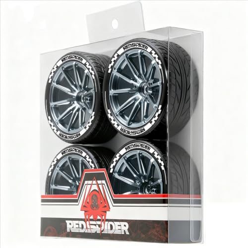 4PCS Aluminum Alloy Wheel Rim Tires Tyres 65x26mm Hex Adapter 12mm RC Spare Parts for 1/10 HSP HPI TAMIYA SAKURA D3 D4 Rally Touring Drift RC Car (Titanium) - color: Titanium