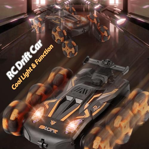 6WD Gesture Sensing RC Stunt Cars, 2.4Ghz Remote Control Cars,Toys Gifts for Kids 8 9 10 11 12 Year Old Boys Girls,360° Rotation Drift Car with Light & Music DMRC010-O