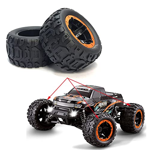 4pcs/Set Remote Control Vehicle Tires Fit The 1/16 1/14 1/12 RC Car Off-Road Vehicle Hub Modification and Opgrading Accessories (Orange) - color: Orange