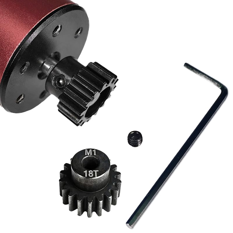 6-Pack，Mod 1 Pinion Gears Set - 13T 14T 15T 16T 17T 18T Hardened Steel, 5mm Shaft Hole, RC Car Motor Gears Upgrade Kit with Screws & Hex Wrench