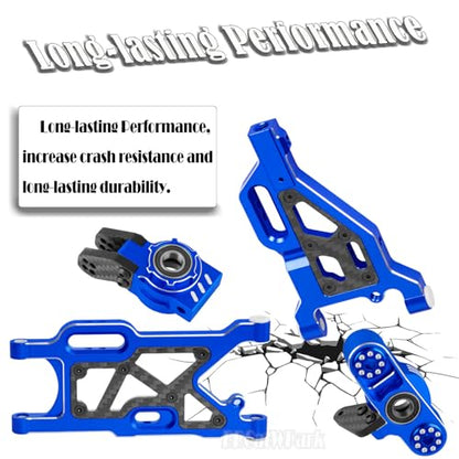Rc Upgrades Part for 1/8 Typhon 6s BLX,1/7 Felony Infraction 6S BLX Limitless,Front Rear A-Arms,Steering Blocks,Caster Block,Aluminum A-Arms,Caster Block,Steering Blocks,Wheel Hex,Nave Blue - color: Navy Blue - (Rc Parts)