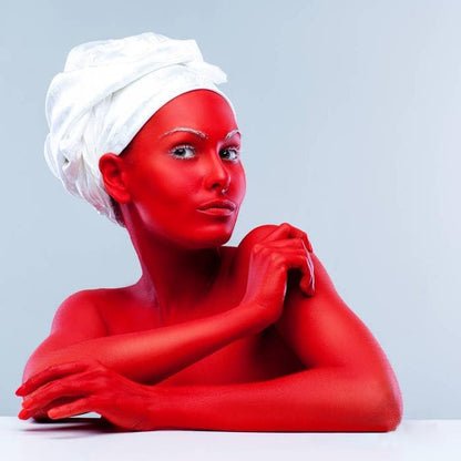 Go Ho Liquid Red Face Body Paint(2.1 oz),Red Makeup Water Based Face Paint and Body Paint for Airbrush Makeup Special FX, Cosplay, and Halloween Make up - color: Red