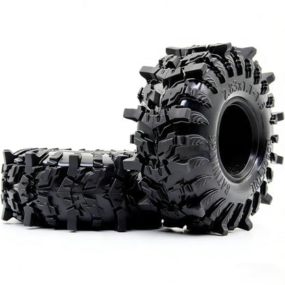 1.3" RC Crawler Tires - 72mm Batwings 4-Pack Fits TRX4M SCX24 | Super soft sticky mud tires with foam inserts, upgrade for 1/18 TRX4M High Trail & 1/24 micro off-road RC crawlers