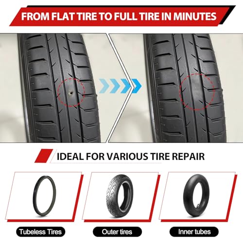 Professional Chemical Vulcanizing Cement Rubber Cement Glue with Brush All Purpose Tire Patch Glue Flat Tire Repair in 5 Minutes Emergency Puncture Fix for Car, Motorcycle, Bike