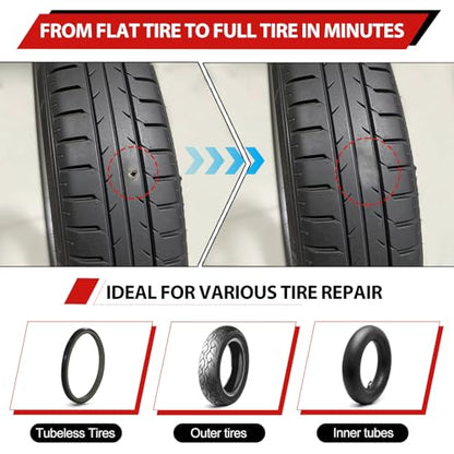 Professional Chemical Vulcanizing Cement Rubber Cement Glue with Brush All Purpose Tire Patch Glue Flat Tire Repair in 5 Minutes Emergency Puncture Fix for Car, Motorcycle, Bike