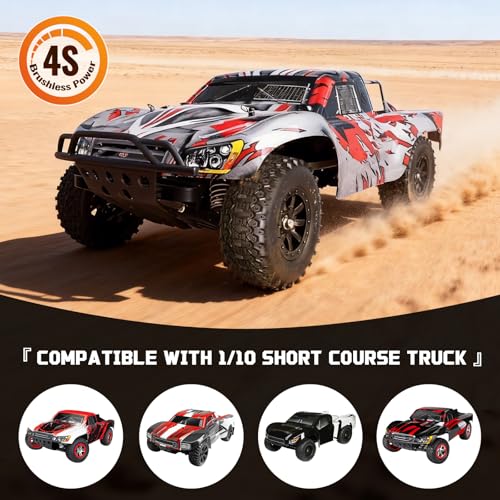 Preglued 1/10 RC Short Course Truck Wheels and Tires 12mm Hex SCT Tires Compatible with Traxxas Slash 2WD Vxl 4x4 BL-2S Losi Blackout SC 22S SCT 2S-4S Brushless