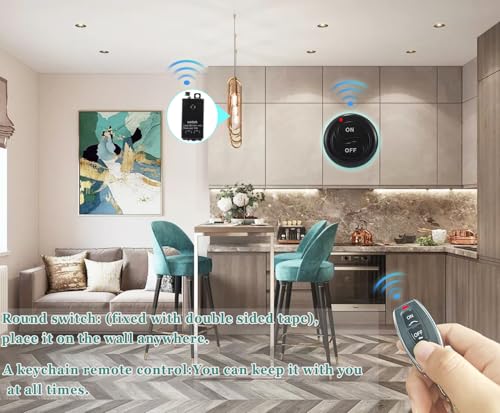 Wireless Lights Switch,110V/120V/240V /10A Relay,Mini Remote Switch. | 328FT Long Range for Household Appliances,Ceiling Lights, Water Pump, Electrical Equipment. - color: 110V-240V Mini Remote switch-10A