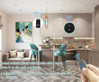 Wireless Lights Switch,110V/120V/240V /10A Relay,Mini Remote Switch. | 328FT Long Range for Household Appliances,Ceiling Lights, Water Pump, Electrical Equipment. - color: 110V-240V Mini Remote switch-10A