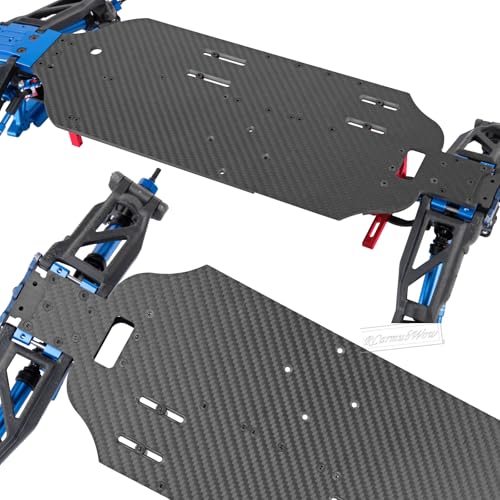 Carbon Fiber Chassis Upgrades Part for 1/10 F0rd F15O Rapt0r R 101076-4,RC Chassis Protect Armor Skid Plate Guard,Red - color: Red(1set)