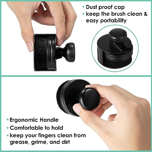 Dreyoo 2 Pack Car Tire Shine Applicator Brush with Seal Cover Included | Automotive Tire Dressing Applicator, Detailing and Car Wash Kit for Vehicles Shine Polish Wax, High Density Soft Bristles