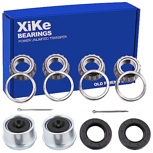 XiKe 2 Set Fits for 25mm Axles Trailer Wheel Hub Bearings Kit, 30205 Bearings and Seal TC 30x52x10mm, Rotary Quiet High Speed and Durable, Include Dust Cover and Cotter Pin. | Include Seal TC 30x52x10mm, Dust Cover and Cotter Pin,Rotary Quiet High Speed a