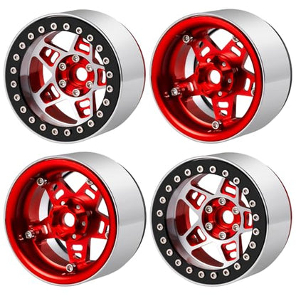 Aluminum 2.2" Beadlock Wheels Hubs 35mm for Axial SCX10,SCX10-II,SCX10-III,TRX4,Wraith,Gen8 1/10 RC Crawler Truck Car 4PCS