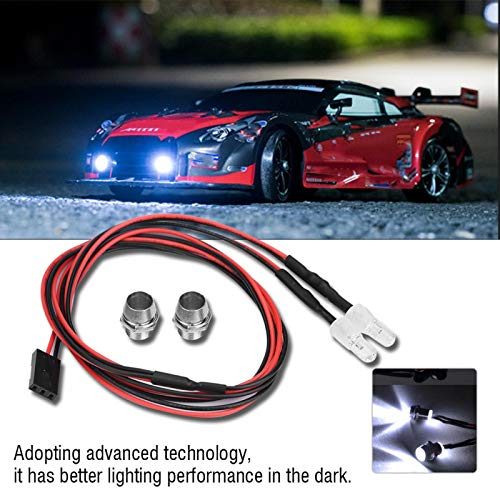 Pilipane RC LED Light Kit, 2PCS 5mm RC Headlight Accessories, RC Car Truck Lights, High Brightness White LED Lights for 1/10 RC Car Drift Truck Crawler, 27.6 Inch Wires, 5-11V
