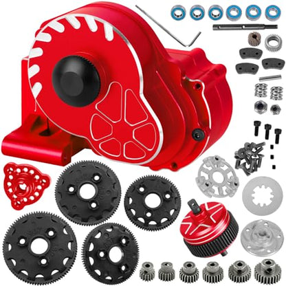 RC Upgrades Part for 1/10 Slash/Rustler/Stampede/Bandit 2WD (VXL) Drag Slash/Bigfoot,Transmission Gearbox & 48P Gear & Slipper Clutch Kit Pressure Plate & Complete Differential,Red - color: Red - (Upgrades Gearbox)