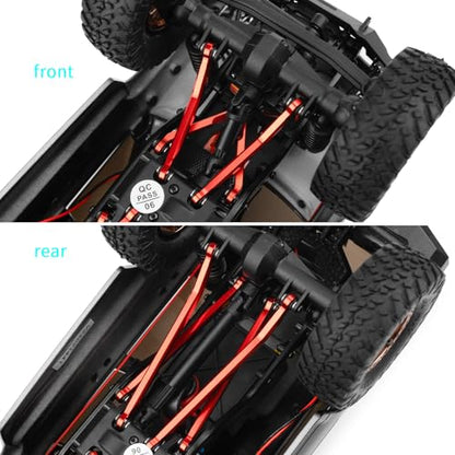 RCHUBAM 7Pcs RC Chassis Links High Clearance Aluminum Links Set Compatible with Axial SCX24 1/24 GX 470 RC Crawler Upgrade Accessory (Red) | Aluminum Chassis Link Kit, RC Crawler Upgrade Parts,2 Color-Black/Red - style: Red