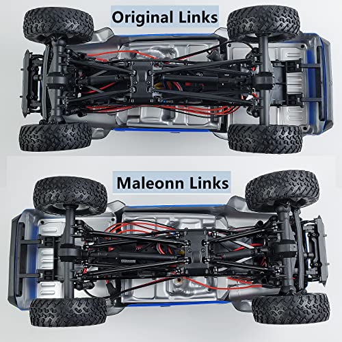 Maleonn RC Aluminum Alloy Suspension Links Rod Link Chassis Linkage for 1/24 RC Crawler Car SCX24 Links Upgrades AXI00005 Accessories - Black - color: Black