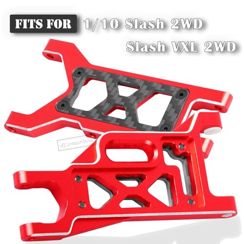 A Arms Upgrades Part for 1/10 Slash 2WD,Slash 2WD VXL,Alloy Aluminum Front Rear RC Suspension Arms,4PCS,Red - size: Red(only arms)