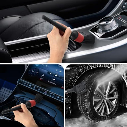 9pcs Detailing Brush Set,Interior Cleaning Brush,Steel Wire & Tire Brush Automotive Cleaning Brush Kit,for Cleaning Engine, Body Exterior Surface, Carpet, Truck, SUV, RV, Motorcycle