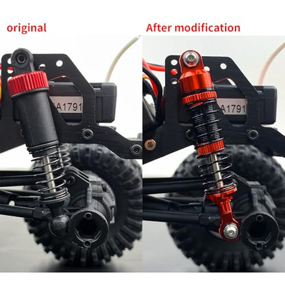 RCLIONS RC Car Shocks 53mm Oil Shock Absorber for Redcat Ascent 1/18th RC Crawler Car Upgrade Parts (Red) - color: Red