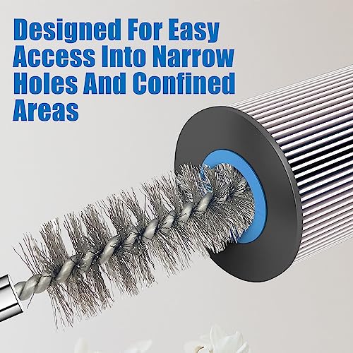 Sutekus Wire Brush Set Bore Cleaning Brush Set with 1/4 Inch Hex Shank Assorted Cleaning Brushes for Power Drill Impact Driver