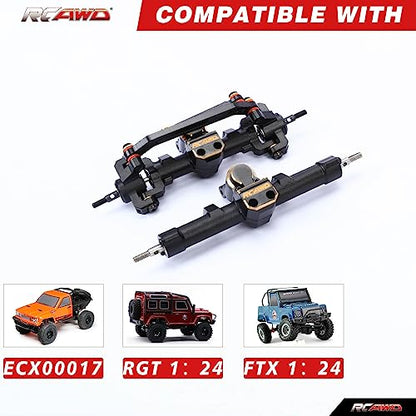 RCAWD Aluminum Worm Axles with Center Drive Shaft for 1/24 ECX Barrage Front Rear Axle RGT FTX 1/24 Series Upgrades Parts
