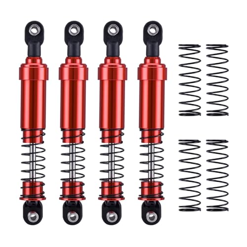 110mm Metal 1/10 RC Crawler Shocks Absorber Springs Pre-Oiled for Gen7 Gen8 SCX10 1/10 TRX4 Upgrades (Red) - color: Red