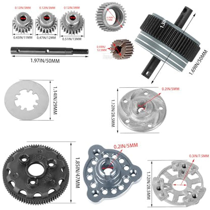 RC Upgrades Part for 1/10 Slash/Rustler/Stampede/Bandit 2WD(VXL),48P 86T Spur Gear&Slipper Clutch&Differential Transmission Gear&Slipper Rebuild Kit&Pressure Plate Hops up,Titanium - color: Titanium-48P&86T