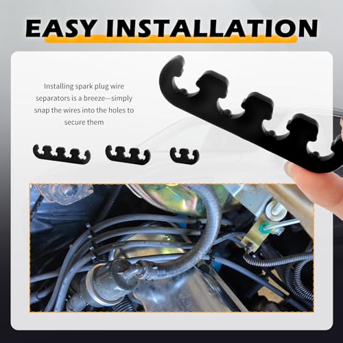 12PCS Spark Plug Wire Separators Kit,2/3/4 Hole Spark Plug Wire Holders Kit for Sparks Plugs Wires 7-8mm,Universal Sparks Plugs Holder Car Accessories for Cars,SUVs,Trucks