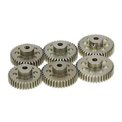 KingVal Replacement 6PCS 48DP 3.175mm 36T 37T 38T 39T 40T 41T Aluminium Pinion Motor Gear Combo Compatible with 1/10 RC Car Brushed Brushless Motor - size: 36-41T
