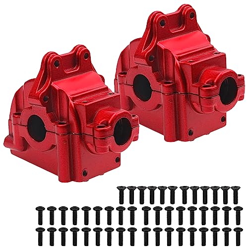 2Pack ShareGoo Metal Differential Gearbox Housing Cover Compatible with WLtoys 144001 124019 124018 1/14 RC Car (Red) - color: Blue