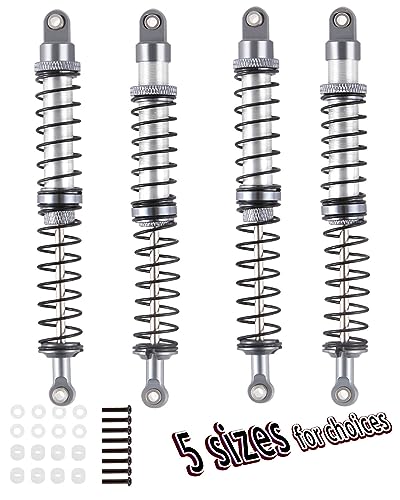120mm 7075 Front Rear Shocks Absorber Damper Upgrades for 1/10 RC Hobby Cars,4PCS Aluminum Full Metal RC Shocks Absorber,Titanium - size: 120 MM (4.72 in)