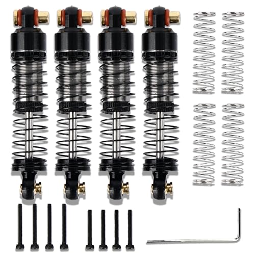 1/24 RC Crawler Shocks Upgrade Kit, 40mm Big Bore Oil Shock Absorber Damper for SCX24 FCX24M, Aluminum Brass Lightweight Replacement Parts