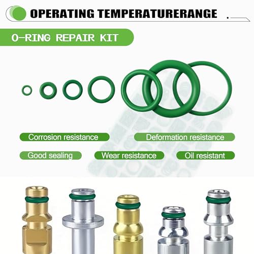 595Pcs AC O-Ring O Rings Assortment Kit 36 Metric & SAE Sizes Green NBR Rubber Seals for Automotive HVAC Plumbing Water Fittings - style: 36 Size/595 Pcs