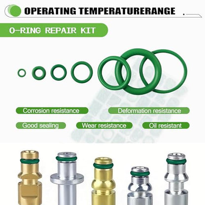 595Pcs AC O-Ring O Rings Assortment Kit 36 Metric & SAE Sizes Green NBR Rubber Seals for Automotive HVAC Plumbing Water Fittings - style: 36 Size/595 Pcs
