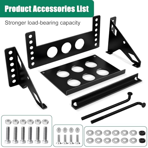 Metal Steel Bolt-in Battery Mounting Tray Bracket for Car Truck Boat RV Trailer Fits up to 10.63"x7.06"x7.5"Battery, Anti-Rust Corrosion, Black