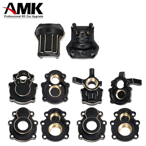 1/10 RC Crawler FMS FCX10 295g Brass Counter Weight Upgrades Kit, Brass Portal Covers Weights/Axle Diff Cover/Inner Portal Covers/Steering Knuckles for 1/10 FMS FCX10 K5 Upgrades Part