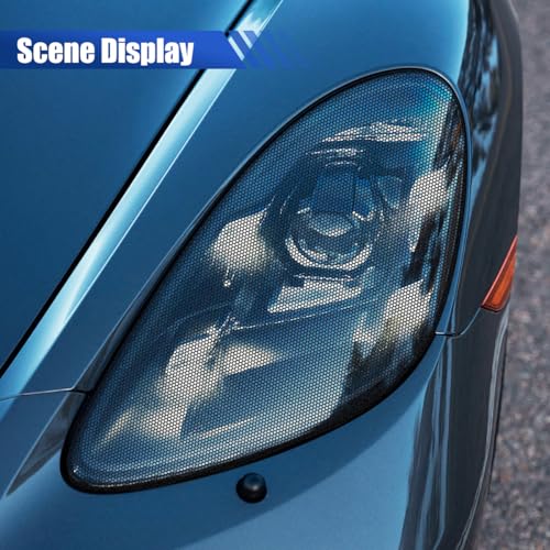 40 x 12 Inch Car Headlight Tint Film, Self-Adhesive Vinyl Car Tail Light Wrap Film Roll with Squeegee, Universal Automotive Exterior Fog Light Stickers Modification Accessories(2PCS) - size: 2PCS