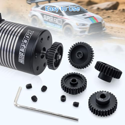 48P 29T 30T 31T 32T 33T Pinion Gear Sets with Screwdrivers for 3.175mm Shaft Brushless Brush Motor Compatible with Arrma HPI Kyosho Losi Axial Traxxas Tamiya 1/10 RC Car Monster Truck Buggy - size: 29T 30T 31T 32T 33T