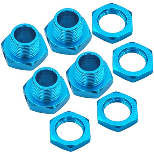 4PCS Vgoohobby M17 17mm Aluminum Wheel Hex Hubs Tires Adapter Nut Compatible with HPI HSP Traxxas Losi Axial Kyosho Tamiya Redcat Himoto 1/8 RC Car Truck Buggy,Blue