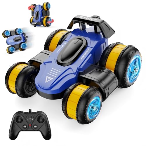 High Speed Drift Remote Control Stunt Deformation Car, Birthday Gifts, for Boys and Girls 3-16 Years Old (Bright Blue) - color: Bright Blue