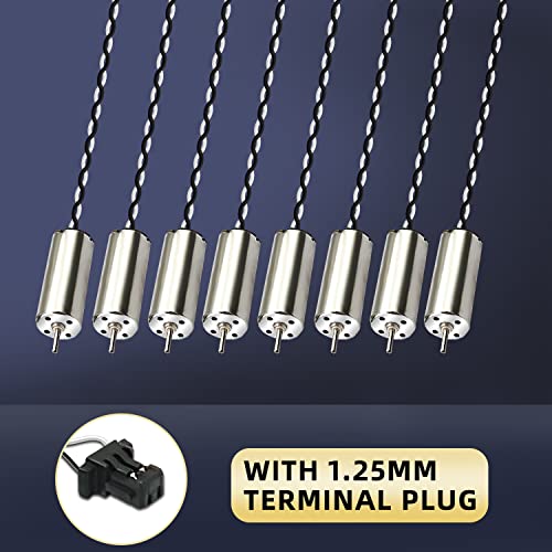 8Pack 8520 8.5x20mm 3.7V 53000RPM Coreless Mini DC Brushed Motors | 8520 coreless brushed DC motors, 3.7V high 53000RPM, lightweight compact, great for tiny drones, model aircraft