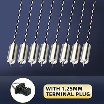 8Pack 8520 8.5x20mm 3.7V 53000RPM Coreless Mini DC Brushed Motors | 8520 coreless brushed DC motors, 3.7V high 53000RPM, lightweight compact, great for tiny drones, model aircraft