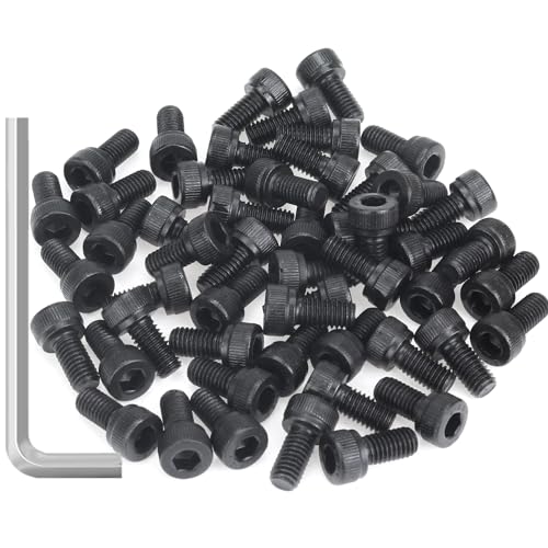 55 Pieces M5 x 10mm Socket Head Cap Screws, Thread Pitch 0.8mm, Sutemribor M5 Black Screws, 12.9 Grade Alloy Steel, Black Oxide Finish, Fully Threaded - size: M5 x 10mm, style: Socket Head